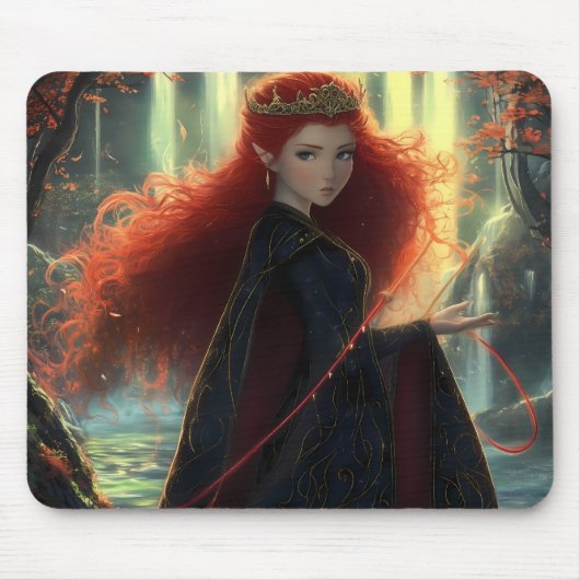 Mystieke Elf in een Fantasy Forest Muismat (Voorkant)