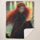 Mystieke Elf in een Fantasy Forest Sherpa Deken (Voorkant)