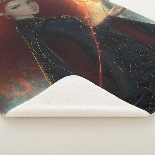 Mystieke Elf in een Fantasy Forest Sherpa Deken (3/4)