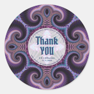 Mystieke Energie Fractals Paarse Bedankt Stickers