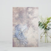 Mystieke engel met sterrenbriefpapier briefpapier (Staand voorkant)