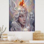 Mystieke engel portretposter poster (Keuken)