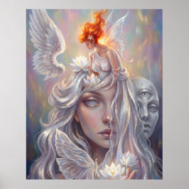 Mystieke engel portretposter poster