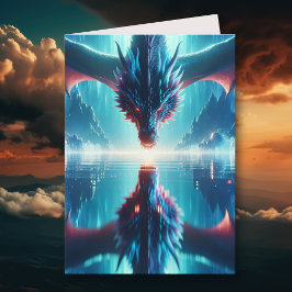 Mystieke ETHERISCHE DRAAK REFLECTIE Verjaardag Kaart