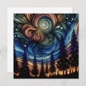 Mystieke Etherische Kunst met Bomen en Nachthemel (Voorkant / Achterkant)