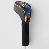 Mystieke Etherische Kunst met Bomen en Nachthemel Golfheadcover (Schuin)