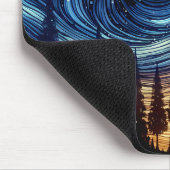 Mystieke Etherische Kunst met Bomen en Nachthemel Muismat (Hoek)