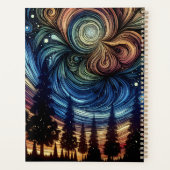 Mystieke Etherische Kunst met Bomen en Nachthemel Planner (Achterkant)
