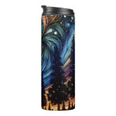 Mystieke Etherische Kunst met Bomen en Nachthemel Thermosbeker (Geroteerd rechts)