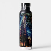 Mystieke Etherische Kunst met Bomen en Nachthemel Waterfles (Rechts)