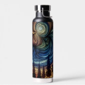 Mystieke Etherische Kunst met Bomen en Nachthemel Waterfles (Links)