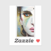 Mystieke Etherische Mooie Vrouwen met Gouden Trane Sticker (Vel)