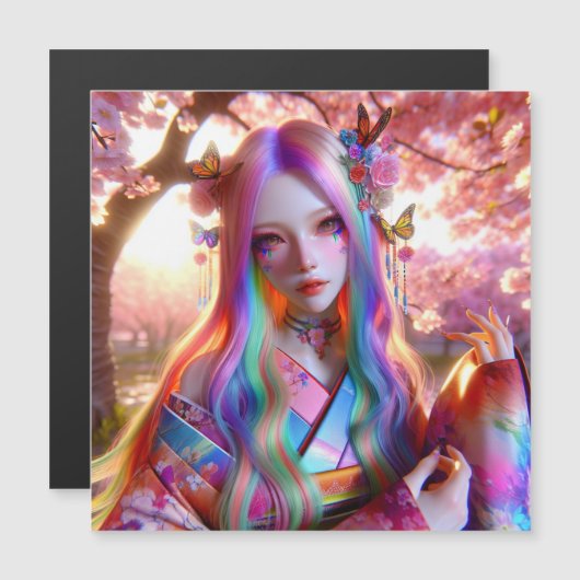  mystieke etherische vrouw met vlinders (Voorkant / Achterkant)