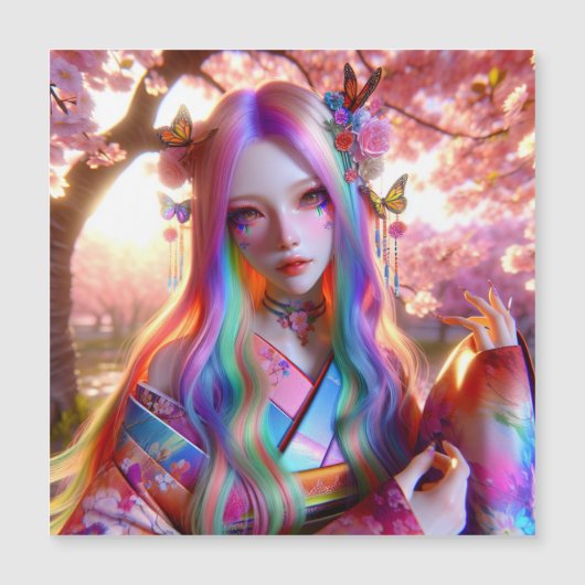  mystieke etherische vrouw met vlinders (Voorkant)