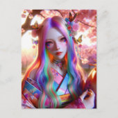 mystieke etherische vrouw met vlinders briefkaart (Voorkant)