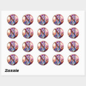 mystieke etherische vrouw met vlinders ronde sticker (Vel)