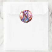 mystieke etherische vrouw met vlinders ronde sticker (Tas)