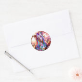 mystieke etherische vrouw met vlinders ronde sticker (Envelop)