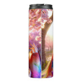  mystieke etherische vrouw met vlinders thermosbeker (Achterkant)