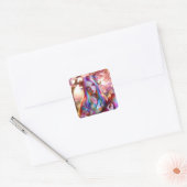 mystieke etherische vrouw met vlinders vierkante sticker (Envelop)