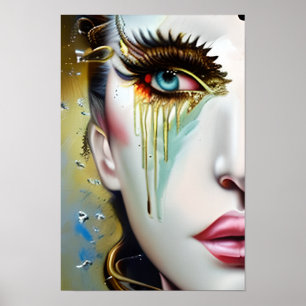 Mystieke Ethische Mooi Vrouwen met Gouden Tranen Poster