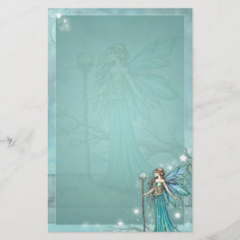 Mystieke Fairy Fantasy Art Blauwgroen Briefpapier