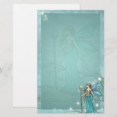 Mystieke Fairy Fantasy Art Blauwgroen Briefpapier (Voorkant / Achterkant)
