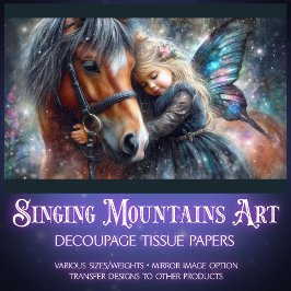 Mystieke Fairy Girl en Paard Decoupage Tissuepapier
