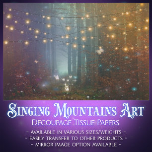 Mystieke Fairy Lights Vlinders Forest Decoupage Tissuepapier