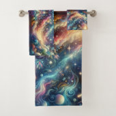 Mystieke Fantasie Kleurrijke Hemelse Verre Kasteel Bad Handdoek (Insitu)