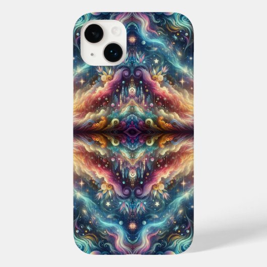 Mystieke Fantasie Kleurrijke Hemelse Verre Kasteel Case-Mate iPhone Case (Achterkant)