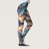 Mystieke Fantasie Kleurrijke Hemelse Verre Kasteel Leggings (Rechts)
