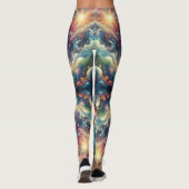 Mystieke Fantasie Kleurrijke Hemelse Verre Kasteel Leggings (Achterkant)