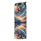 Mystieke Fantasie Kleurrijke Hemelse Verre Kasteel Thermosbeker (Gedraaid links)