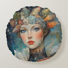 Mystieke fantasie Sterke vrouw Rond Kussen