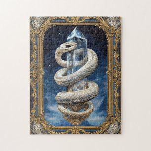 Mystieke Fantasy Slang & Kristal Alchemie Vintage Legpuzzel