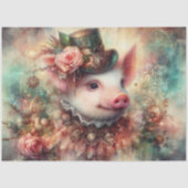 Mystieke Fantasy Steampunk Pig Decoupage Tissuepapier (Voorkant)