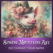 Mystieke Fantasy Steampunk Pig Decoupage Tissuepapier