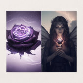 Mystieke fee met paarse roos | Dankkaart Kaart (Buitenkant ongevouwen)