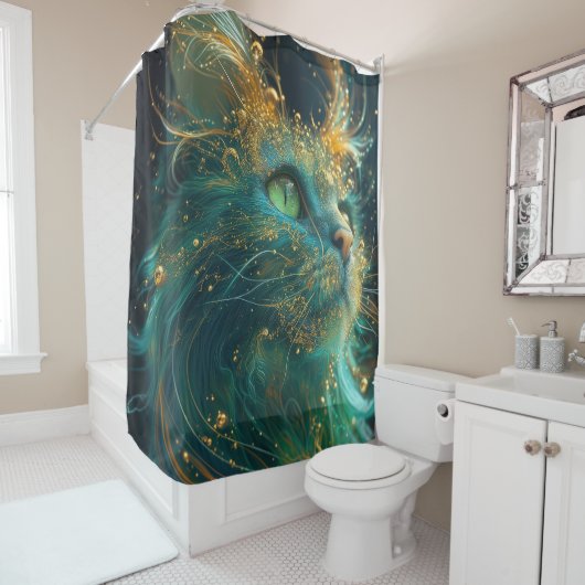 Mystieke Feline Douchegordijn (In situ)