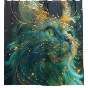 Mystieke Feline Douchegordijn