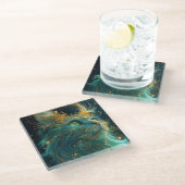 Mystieke Feline Glazen Onderzetter (Schuin)