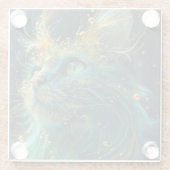 Mystieke Feline Glazen Onderzetter (Achterkant)