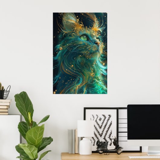 Mystieke Feline Poster (Thuiskantoor)