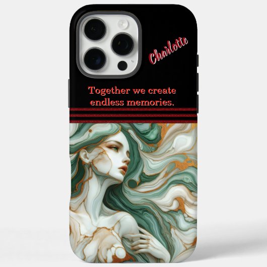 Mystieke figuur in groene golven Case-Mate iPhone case (Achterkant)