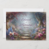 Mystieke Floral Woodland bruiloft uitnodiging (Voorkant)