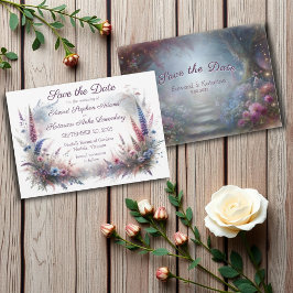 Mystieke Floral Woodland Wedding Save the Date Kaart