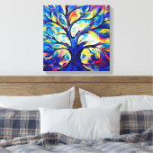 Mystieke fluistert, Fantasy Tree in veelkleurig Canvas Afdruk (Insitu (Slaapkamer))