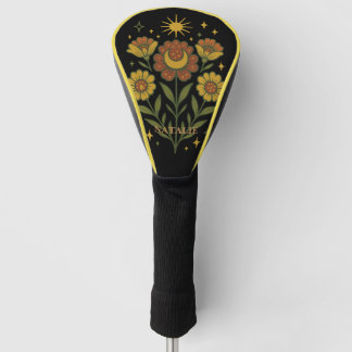 Mystieke Folk Flowers Custom Name Golfheadcover