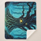 Mystieke Forest Eye Tree Art Sherpa Deken (Voorkant)